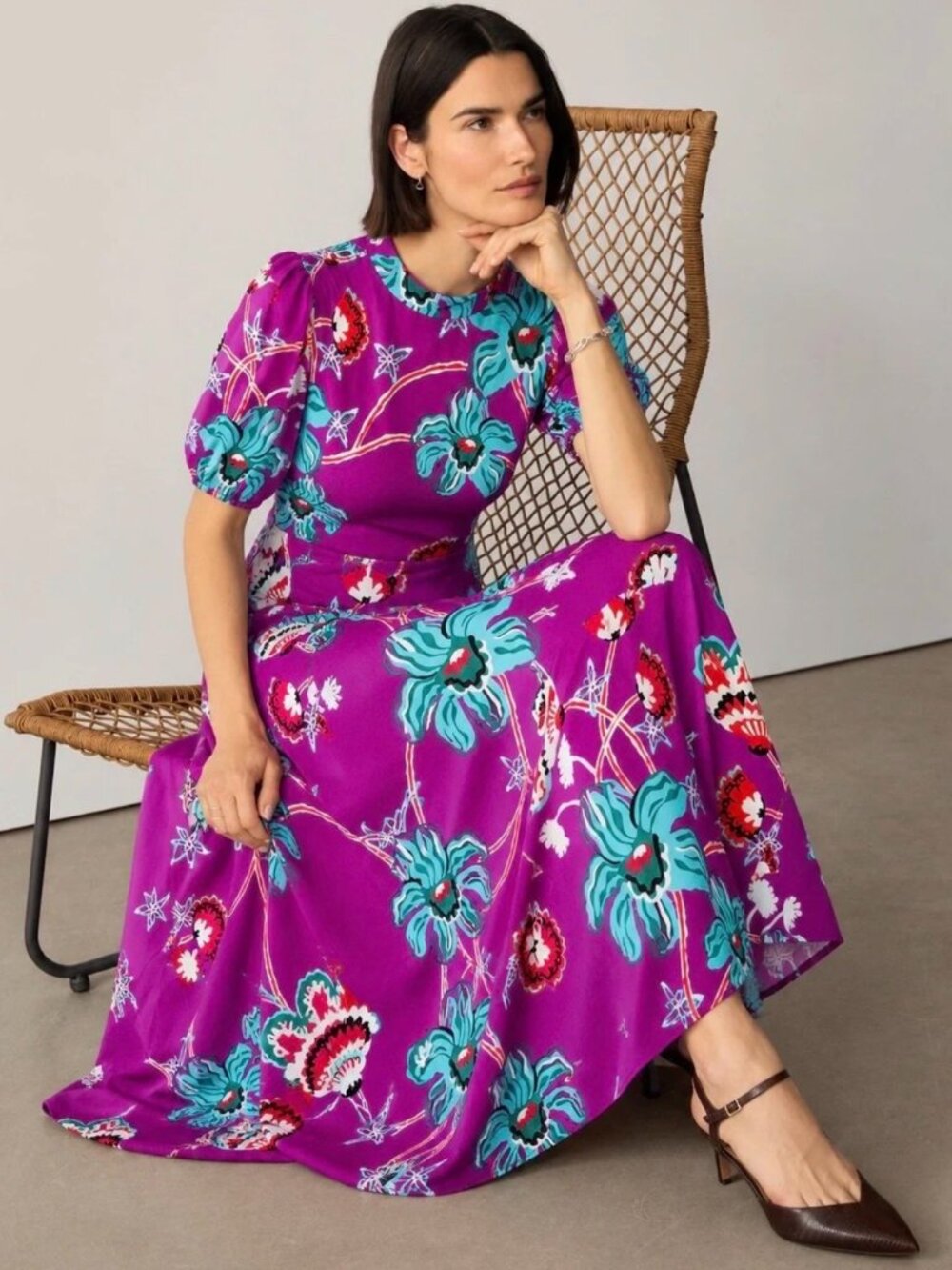 Diane von Furstenberg Silk Midi Dress Multicolor 8